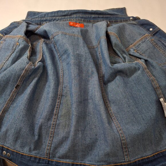Cantail Jean Jacket Sz 6 Cropped Jean Jacket Stretchy Relaxed Fit In Waist - Picture 12 of 16